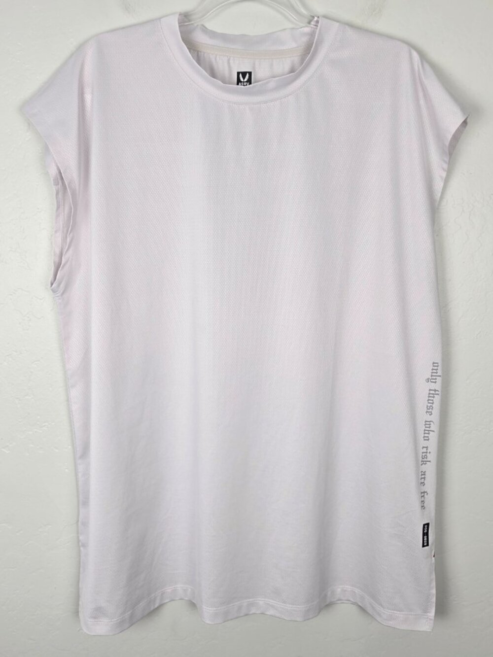 ASRV DSG-0829 Silver Lite 2.0 Oversized Cutoff Tank Top Off White Men's Size M